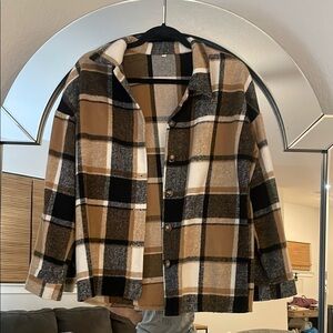 Lightweight Brown and Black Shirt Jacket